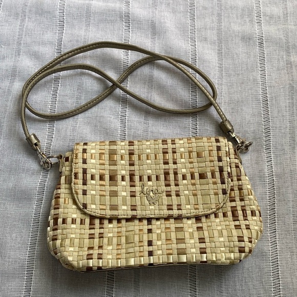 Lina Handbags - Lina metallic woven crossbody bag.